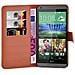 Custodia Compatibile Con Htc Desire 820 In Marrone Pastello - Coperchio Protettiva Con Chiusura Magnetica, Funzione Stand E Tasca Per Le Carte - Foto miniatura 2