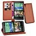 Custodia Compatibile Con Htc Desire 820 In Marrone Pastello - Coperchio Protettiva Con Chiusura Magnetica, Funzione Stand E Tasca Per Le Carte - Foto miniatura 9