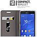 Custodia Compatibile Con Sony Xperia Z3 Compact In Grigio Chiaro Marrone - Coperchio Protettiva Con Chiusura Magnetica, Funzione Stand E Tasca Per Le Carte - Foto miniatura 3