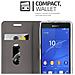 Custodia Compatibile Con Sony Xperia Z3 Compact In Grigio Chiaro Marrone - Coperchio Protettiva Con Chiusura Magnetica, Funzione Stand E Tasca Per Le Carte - Foto miniatura 6