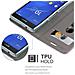 Custodia Compatibile Con Sony Xperia Z3 Compact In Grigio Chiaro Marrone - Coperchio Protettiva Con Chiusura Magnetica, Funzione Stand E Tasca Per Le Carte - Foto miniatura 7