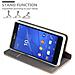 Custodia Compatibile Con Sony Xperia Z3 Compact In Grigio Chiaro Marrone - Coperchio Protettiva Con Chiusura Magnetica, Funzione Stand E Tasca Per Le Carte - Foto miniatura 8