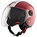 Casco Moto Jet Omologato Ece Rosso Doppia Visiera Parasole Grafica Bianca M - Foto miniatura 5