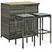Set Da Bar 3 Pz In Polyrattan Grigio - Foto miniatura 1
