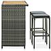 Set Da Bar 3 Pz In Polyrattan Grigio - Foto miniatura 4