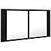 Armadietto a Specchio con Luci LED Nero 90x12x45 cm in Acrilico - Foto miniatura 7