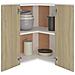 Pensile Angolare Rovere Sonoma 57x57x60 cm in Legno Multistrato - Foto miniatura 4
