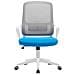 Sedia Da Ufficio Blu E Grigio Poltrona Da Scrivania Girevole Regolabile 98-108cm - Foto miniatura 2
