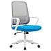 Sedia Da Ufficio Blu E Grigio Poltrona Da Scrivania Girevole Regolabile 98-108cm - Foto miniatura 1
