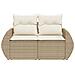 Divano Da Giardino Con Cuscini A 2 Posti Beige In Polyrattan - Foto miniatura 2