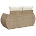 Divano Da Giardino Con Cuscini A 2 Posti Beige In Polyrattan - Foto miniatura 4
