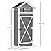 Casetta da Giardino Porta Attrezzi in Abete con Ripiano Rimovibile e Tavolo da Lavoro, 78x52.5x182 cm, Grigia - Foto miniatura 3