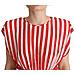 Mini Abito A Trapezio In Seta A Righe Bianche Rosse - It40-s - Foto miniatura 4
