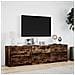 Mobile Porta TV con LED Rovere Fumo 180x34x50cm in Truciolato - Foto miniatura 10
