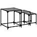 Tavolini Impilabili 3pz Con Piano Vetro Nero In Acciaio - Foto miniatura 2