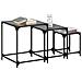 Tavolini Impilabili 3pz Con Piano Vetro Nero In Acciaio - Foto miniatura 3