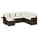 Set Divani Da Giardino 7 Pz Con Cuscini Marrone In Polyrattan - Foto miniatura 2