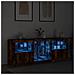 Credenza Con Luci Led Rovere Fumo 181,5x37x67 Cm - Foto miniatura 3