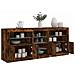 Credenza Con Luci Led Rovere Fumo 181,5x37x67 Cm - Foto miniatura 1