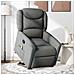 Poltrona Alzapersona Massaggi Reclinabile Grigio Scuro Tessuto - Foto miniatura 2
