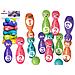 Bowlingset Smiley Ballen Gekleurd 10st - Foto miniatura 1