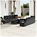 Set di Sofà da Giardino da 11 Pezzi con Cuscini Nero Polyrattan Acacia,  Sofà da Giardino a 2 Posti con Ripostiglio e Cuscini Nero Polyrattan,  Set da Pranzo da Giardino da 3 Pezzi con Cuscini Nero Polyrattan Acacia - Foto miniatura 2
