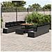 Set di Sofà da Giardino da 11 Pezzi con Cuscini Nero Polyrattan Acacia,  Sofà da Giardino a 2 Posti con Ripostiglio e Cuscini Nero Polyrattan,  Set da Pranzo da Giardino da 3 Pezzi con Cuscini Nero Polyrattan Acacia - Foto miniatura 3