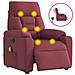 Poltrona Massaggiante Reclinabile Elettrica Rosso Vino Tessuto - Foto miniatura 1