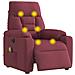 Poltrona Massaggiante Reclinabile Elettrica Rosso Vino Tessuto - Foto miniatura 3