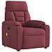 Poltrona Massaggiante Reclinabile Elettrica Rosso Vino Tessuto - Foto miniatura 4