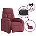 Poltrona Massaggiante Reclinabile Elettrica Rosso Vino Tessuto - Foto miniatura 9