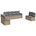 Set Divano da Giardino 8 pz con Cuscini Beige in Polyrattan - Foto miniatura 1
