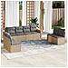 Set Divano da Giardino 8 pz con Cuscini Beige in Polyrattan - Foto miniatura 2