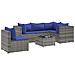 Set Divani da Giardino 6 pz con Cuscini in Polyrattan Grigio - Foto miniatura 1