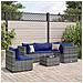 Set Divani da Giardino 6 pz con Cuscini in Polyrattan Grigio - Foto miniatura 2