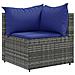 Set Divani da Giardino 6 pz con Cuscini in Polyrattan Grigio - Foto miniatura 3