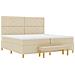 Letto Box Spring con Materasso e Panchina Panna 200x200 cm Tessuto - Foto miniatura 6