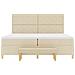 Letto Box Spring con Materasso e Panchina Panna 200x200 cm Tessuto - Foto miniatura 9