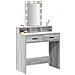 Tavolo da trucco con luci LED Grigio Sonoma 79x41x140 cm - Foto miniatura 3