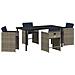 Set da Pranzo per Giardino con cuscino 5 pcs Grigio Poly Rattan - Foto miniatura 1