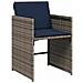 Set da Pranzo per Giardino con cuscino 5 pcs Grigio Poly Rattan - Foto miniatura 6