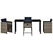 Set da Pranzo per Giardino con cuscino 5 pcs Grigio Poly Rattan - Foto miniatura 7