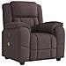 Poltrona Massaggiante Reclinabile Marrone Scuro in Tessuto - Foto miniatura 1