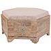 Sgabello In Legno Dipinta A Mano Con Cuscino Marrone 70x60x29h - Foto miniatura 1