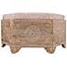 Sgabello In Legno Dipinta A Mano Con Cuscino Marrone 70x60x29h - Foto miniatura 3