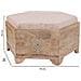 Sgabello In Legno Dipinta A Mano Con Cuscino Marrone 70x60x29h - Foto miniatura 4
