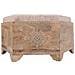 Sgabello In Legno Dipinta A Mano Con Cuscino Marrone 70x60x29h - Foto miniatura 5