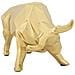 Scultura Toro-oro-poliresina-19,5x9,9x10,6 Cm - Foto miniatura 1