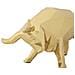 Scultura Toro-oro-poliresina-19,5x9,9x10,6 Cm - Foto miniatura 3