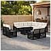 Set Divano da Giardino 12 pz Nero e Bianco Crema polyrattan - Foto miniatura 2